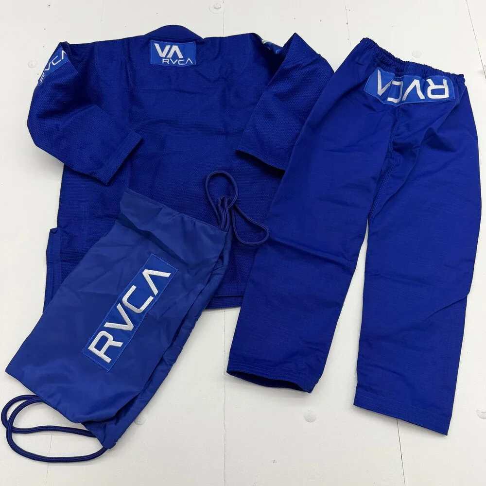 RVCA Shoyoroll BJJ Jiu Jitsu Gi Uniform Set Kids M1 Blue Jacket Pants Bag